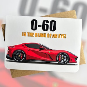 Personalized Plate Supercar Birthday Card Customized Sports Car Birthday Card Gift Ideas for Car Lover Birthday Card for Car Mad Friend