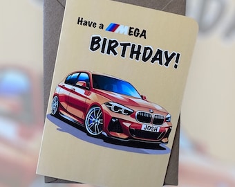 Personligt BMW-födelsedagskort Bilentusiast Födelsedagskort Personlig present Bilfödelsedagskort Bilälskare Födelsedagskort Present till bilälskare