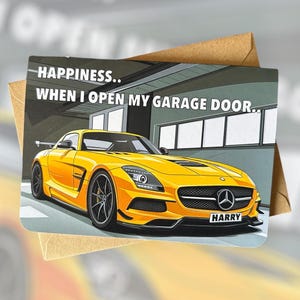 Personalisierte Supercar Geburtstagskarte Geschenkideen für Petrol Heads Auto-Liebhaber Geburtstagskarte Geschenk für Car Mad Friend Mercedes-Benz SLS