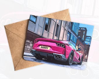 Tarjeta de cumpleaños personalizada de superdeportivo 812 Tarjeta de cumpleaños personalizada Regalo para amantes de los coches Regalo para amigos