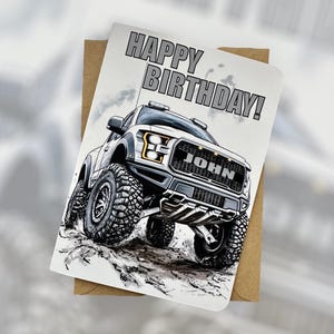 Personalisierte 4x4 Pick-Up Geburtstagskarte Pick-Up Liebhaber Geburtstagskarte Angepasst 4x4 Geburtstagskarte Geschenk für Freund Geschenk für Trucker