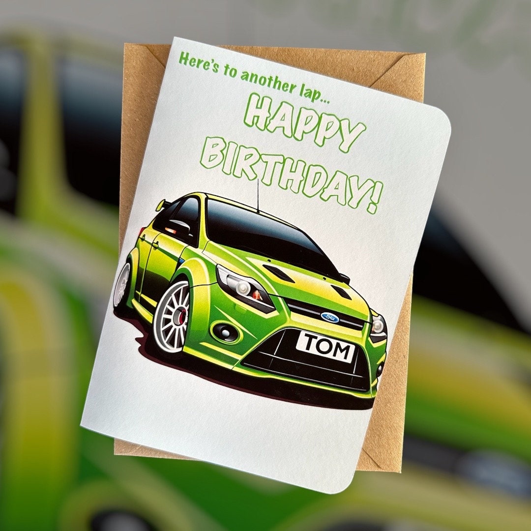 Ford Focus RS Birthday Card Birthday Card Petrol Head Birthday Card Car ...