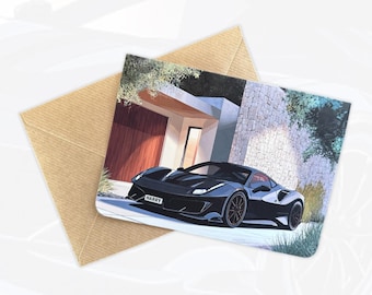 Tarjeta de cumpleaños personalizada de superdeportivo 488 Tarjeta de cumpleaños personalizada Regalo para amantes de los coches Regalo para amigos