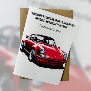 Carte d'anniversaire de voiture de sport rétro, carte d'anniversaire de voiture classique, carte d'anniversaire de voiture de sport vintage, cadeau pour ami fou, cadeau de voiture pour collègue