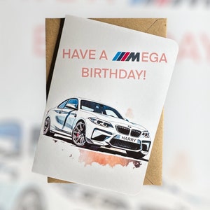 Tarjeta de cumpleaños con matrícula de coche personalizada Tarjeta de cumpleaños de coche deportivo Tarjeta de cumpleaños para amantes de los coches Regalo para un amigo loco por los coches Regalo para su novio