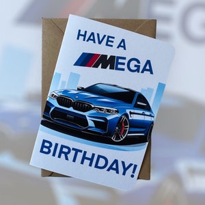 Carte d'anniversaire BMW M5 Carte d'anniversaire M5 cadeau pour amateur de voiture Carte d'anniversaire pour amateur de voiture Carte d'anniversaire BMW pour homme ou femme