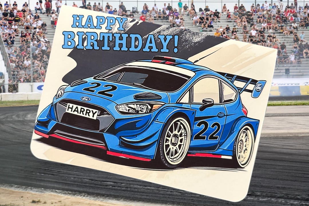 Personalised Rally Car Birthday Card Car Lover Birthday Card Customised ...