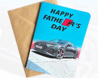 Tarjeta personalizada para el Día del Padre con diseño de coche deportivo RS7 Tarjeta para el Día del Padre para amantes de los coches Regalo para amantes de los coches Regalo para papá