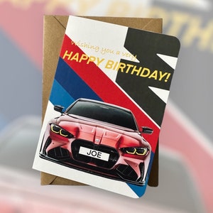 BMW G80 M3 Competition Personalised Registration Plate Birthday Card Customised Licence Plate Birthday Card G80 M3 BMW Birthday Card BMW