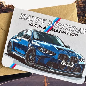 Carte d'anniversaire de voiture personnalisée M3 Carte d'anniversaire M3-cadeau pour amateur de voiture Cadeau pour ami Cadeau pour voiture ami fou Cadeau personnalisé