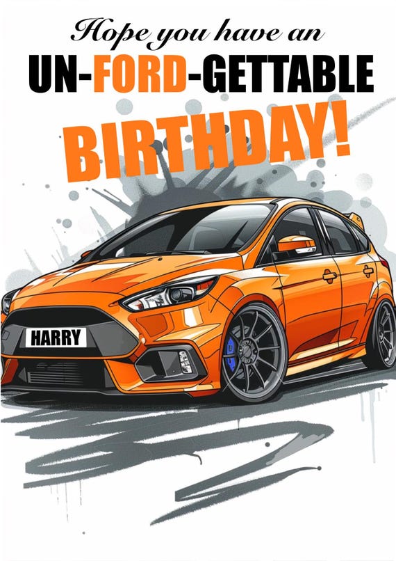 Personalized Registration Plate Car Birthday Card Car Lover