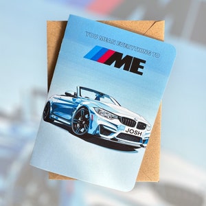 Registrazione personalizzata BMW M4 Convertibile Biglietto di auguri di compleanno BMW M4 Biglietto di auguri di compleanno BMW Biglietto di auguri di anniversario M4 Biglietto di auguri di compleanno M4