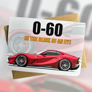 Plaque personnalisée carte d'anniversaire Supercar Carte d'anniversaire personnalisée voiture de sport Idées cadeaux pour amateur de voitures Carte d'anniversaire pour ami fou de voiture