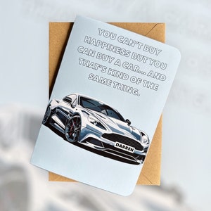Biglietto di compleanno personalizzato Aston Martin Biglietto di compleanno Aston Martin Biglietto di compleanno Aston Martin Vanquish Biglietto di compleanno divertente per amanti delle auto
