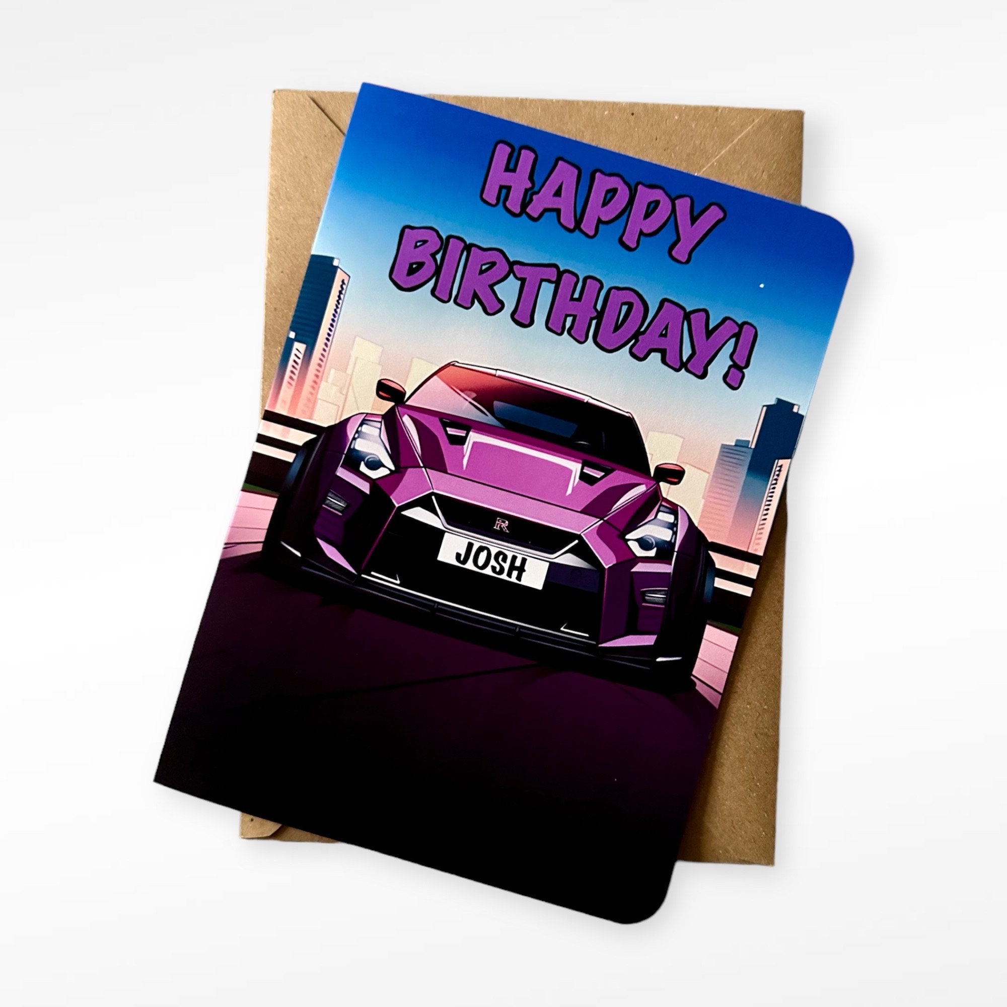 Personalised Registration Nissan R35 GT-R Birthday Card Nissan GT