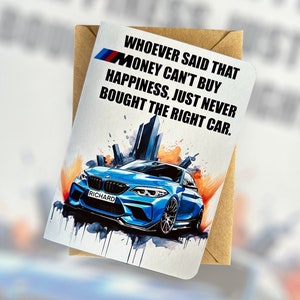 Personalisiertes Kennzeichen Auto Geburtstagskarte Angepasste BMW M2 Geburtstagskarte Autoliebhaber Geburtstagskarte Geschenk für Auto Mad Friend Sportwagen