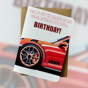 Personalisierte Porsche 911 Geburtstagskarte Porsche Geburtstagskarte Auto Geburtstagskarte Sportwagen Geburtstagskarte Porsche-Enthusiast Geburtstagskarte