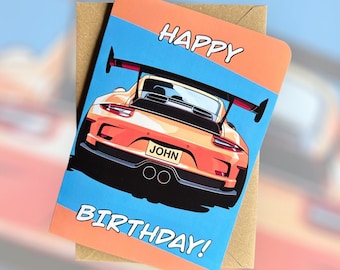 Personalised Porsche 911 GT3 RS Birthday Card Porsche Birthday Card Porsche 911 Birthday Card Porsche Car Birthday Card Porsche