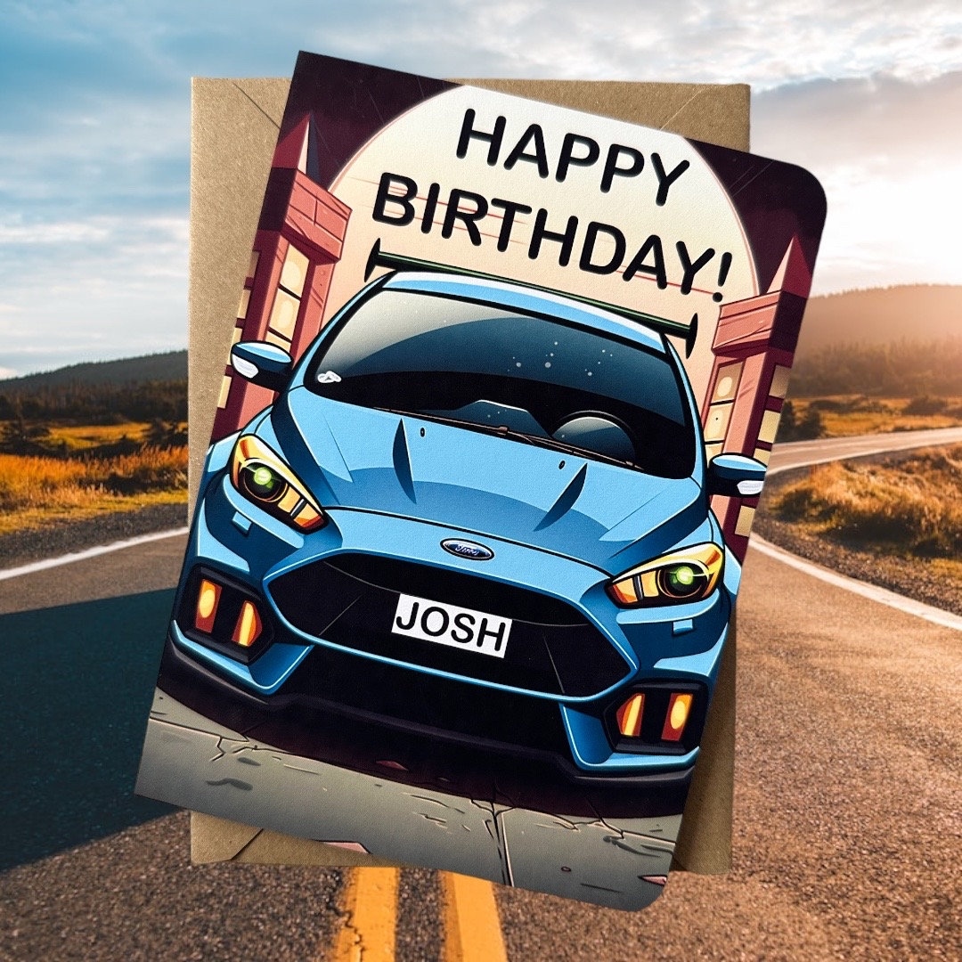 Personalised Registration Ford Focus ST Birthday Card Car Lover