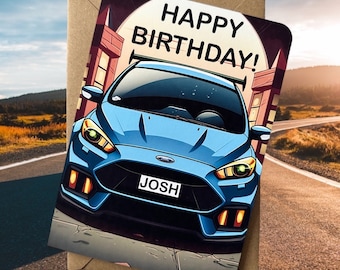 Ford Focus ST Registrierung Geburtstagskarte Auto Liebhaber Geburtstagskarte Ford Focus Geburtstagskarte Personalisierte Karte Ford Focus ST