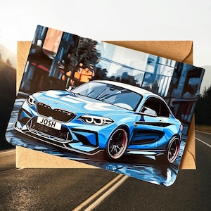 Personalisierte Auto Geburtstagskarte Individuelle BMW M2 Geburtstagskarte Sportwagen Geburtstagskarte Auto-Liebhaber Geburtstagskarte Geschenk für Autoliebhaber BMW M2