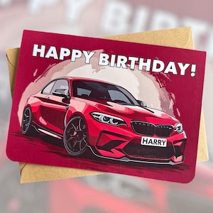 Carte d'anniversaire personnalisée pour voiture de sport Carte d'anniversaire personnalisée Supercar Carte d'anniversaire pour amateur de voiture Cadeau pour ami Cadeau pour petit ami fou de voiture