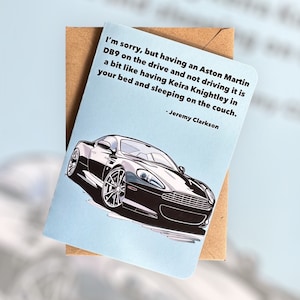 Carte d'anniversaire drôle Carte d'anniversaire Aston Martin Carte d'anniversaire de voiture humoristique Cadeau pour amateur de voiture Cadeau pour ami fou de voiture Cadeau personnalisé