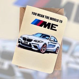 Gepersonaliseerde registratie Verjaardagskaart BMW M240i Verjaardagskaart BMW M240i Verjaardagskaart M240i Verjaardagskaart Cadeau voor autoliefhebber BMW M140i