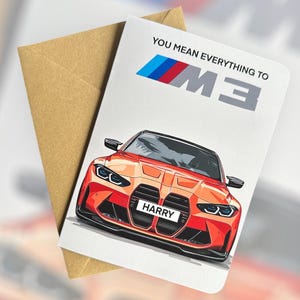 Personalisierte Auto Geburtstagskarte Angepasst Nummernschild Geburtstagskarte G80 M3 Geburtstagskarte Auto-Liebhaber Geburtstagskarte Geschenk für Auto-Liebhaber