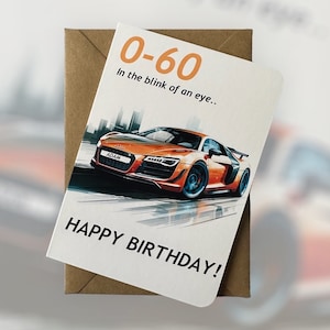Personalised Registration Supercar Birthday Card Audi R8 Birthday Card Car Birthday Card Car lover Birthday Card Gift For Car Lover