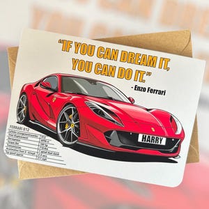 Personalisierte Supercar Geburtstagskarte Auto-Liebhaber Geburtstagskarte Geschenkideen für Freund Motivierende Geburtstagskarte Geschenk für Petrol Kopf