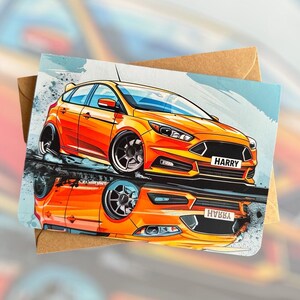 Personalisierte Sportwagen Geburtstagskarte Auto-Liebhaber-Geburtstags-Karte Kundenspezifische Geburtstags-Karte Geschenk für Auto-verrückter Freund-Geschenk für Petrol Kopf-Auto-Kunst