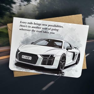 Personalisiertes Nummernschild Auto-Geburtstagskarte Supersportwagen-Geburtstagskarte Individuelle Sportwagen-Geburtstagskarte Geschenk für Car Mad Friend