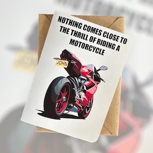 Carte d'anniversaire Ducati personnalisée Carte d'anniversaire moto Carte d'anniversaire moto Carte d'anniversaire motard Carte d'anniversaire Ducati Panigale Ducati