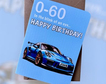 Personalised Sports Car Birthday Card Gift Ideas for Car Lovers Customised Car Birthday Card Petrol Head Gift Ideas Birthday Card for Friend