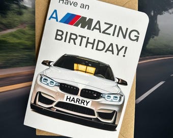 Personalized Registration Plate Car Birthday Card Car Lover Birthday Card Customized Sports Car Birthday Card Gift for Car Mad Friend