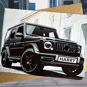 Personalisierte Auto Geburtstagskarte Mercedes G-Wagon Geburtstagskarte Geschenk für Auto-Liebhaber Geschenk für Freund Geschenk für Auto-verrückter Freund Kundenspezifisches Geschenk