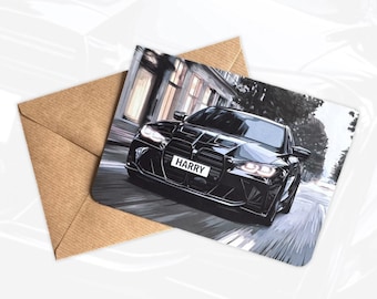 Tarjeta de cumpleaños personalizada con diseño de coche deportivo M3. Tarjeta de cumpleaños personalizada. Regalo para amantes de los coches. Regalo para un amigo.