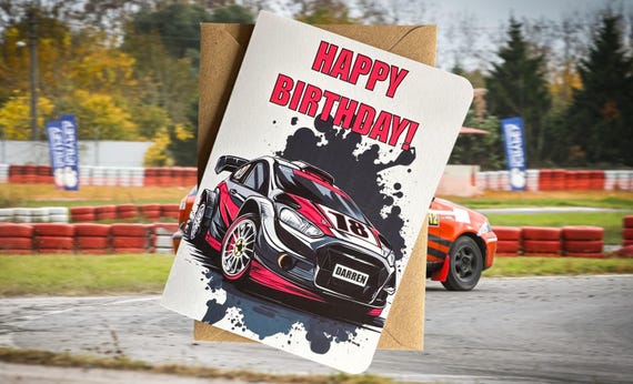 Biglietto di auguri di compleanno con auto divertente SPEDIZIONE GRATUITA - Italia