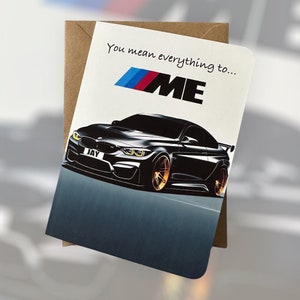 Registrazione personalizzata BMW M4 Competition Biglietto di compleanno o anniversario BMW M4 Biglietto di compleanno M4 Biglietto di compleanno per amanti delle auto BMW