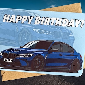 Personalised Car Birthday Card Gift Ideas for Car Lovers Petrol Head Birthday Card Car Lover Birthday Card M3 Birthday Card