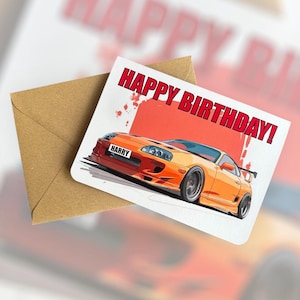 Personalisierte Rennauto Geburtstagskarte Individuelle Auto Geburtstagskarte Auto-Liebhaber Geburtstagskarte Geschenk für Freund Geschenk für Freund Petrol Kopf