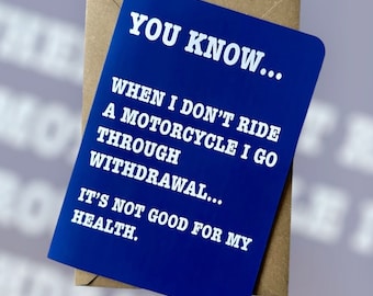 Funny Motorcycle Birthday Card Humorous Motorbike Birthday Card Funny Biker Birthday Card Font Only Biker Card Motorcycle Enthusiast Card