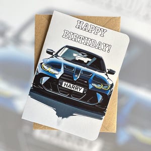 BMW M4 Geburtstagskarte angefertigt Individuelle BMW M4 Geburtstagskarte M4 Geburtstagskarte Auto-Geburtstagskarte Auto-Liebhaber-Karte
