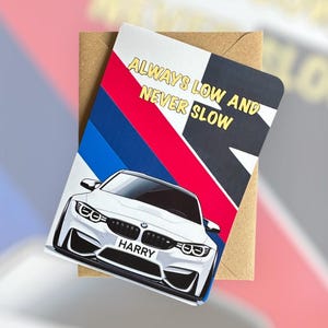 Carte d'anniversaire BMW M3 personnalisée Carte d'anniversaire BMW Carte d'anniversaire M3 Carte d'anniversaire BMW Cadeau personnalisé pour amateur de voiture Carte d'anniversaire de voiture