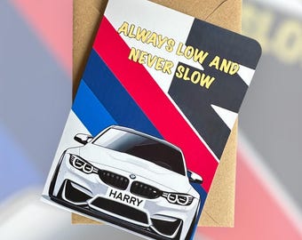 Personligt BMW M3 födelsedagskort BMW födelsedagskort M3 födelsedagskort BMW årsdagskort Personlig present till bilälskare Bilfödelsedagskort