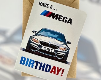 BMW M3 Personligt registreringsskyltskort Anpassat BMW-födelsedagskort M3-födelsedagskort Car Mad-födelsedagskort BMW M3