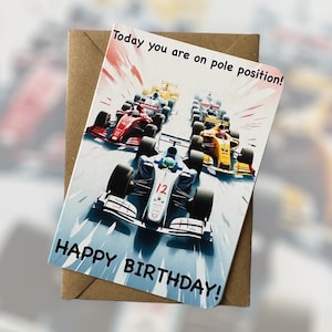 Tarjeta de cumpleaños personalizada de Fórmula Uno Tarjeta de cumpleaños F1 Tarjeta de cumpleaños personalizada de Fórmula Uno Tarjeta de cumpleaños entusiasta de F1 Tarjeta para amante de la F1