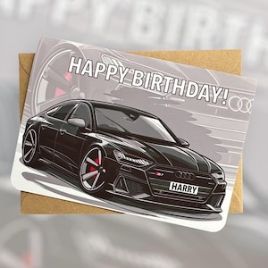 Carte d'anniversaire personnalisée pour voiture de sport Carte d'anniversaire personnalisée Supercar Carte d'anniversaire pour amateur de voiture Cadeau pour ami Cadeau pour petit ami fou de voiture