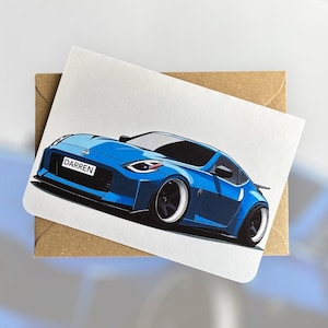 Carte d'anniversaire voiture de sport Nissan 380z Carte d'anniversaire amateur de voitures Carte d'anniversaire voiture de sport impression cadeau pour amateur de voitures Cadeau personnalisé pour lui
